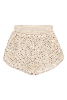 Cream Beach Crochet Short