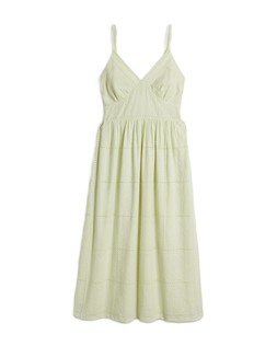 Green Patchwork Embroidered Cami Midi Dress