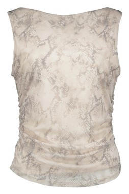 Neutral Animal Snake Print Co Ord Top