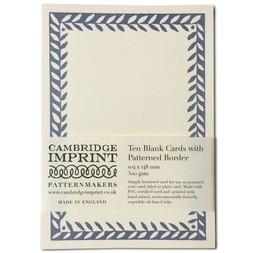 Ten Postcards with Patterned Border in Cornflower